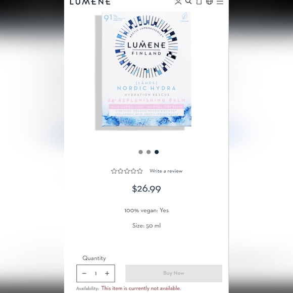 LUMENE Nordic Hydra 24 Hour Replenishing Balm - Picture 6 of 6